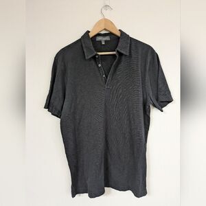 Robert Barakett Black Grey Polo Shirt 100% Cotton Size L Large